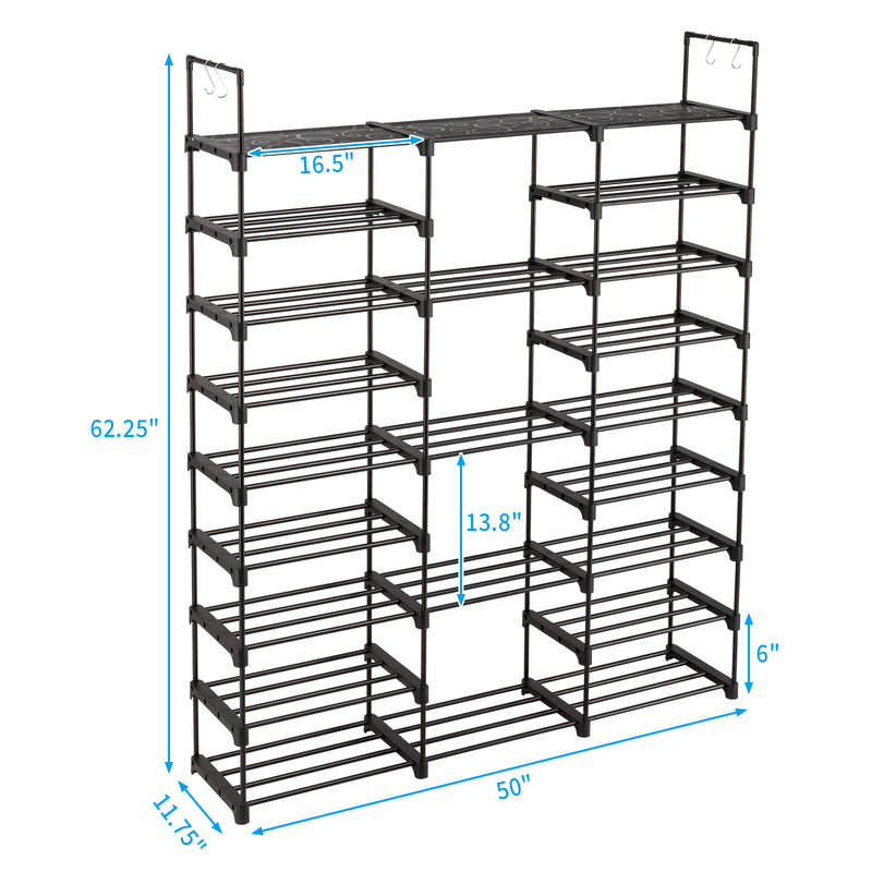 9 Tiers Shoe Rack Storage Organizer Shoe Shelf