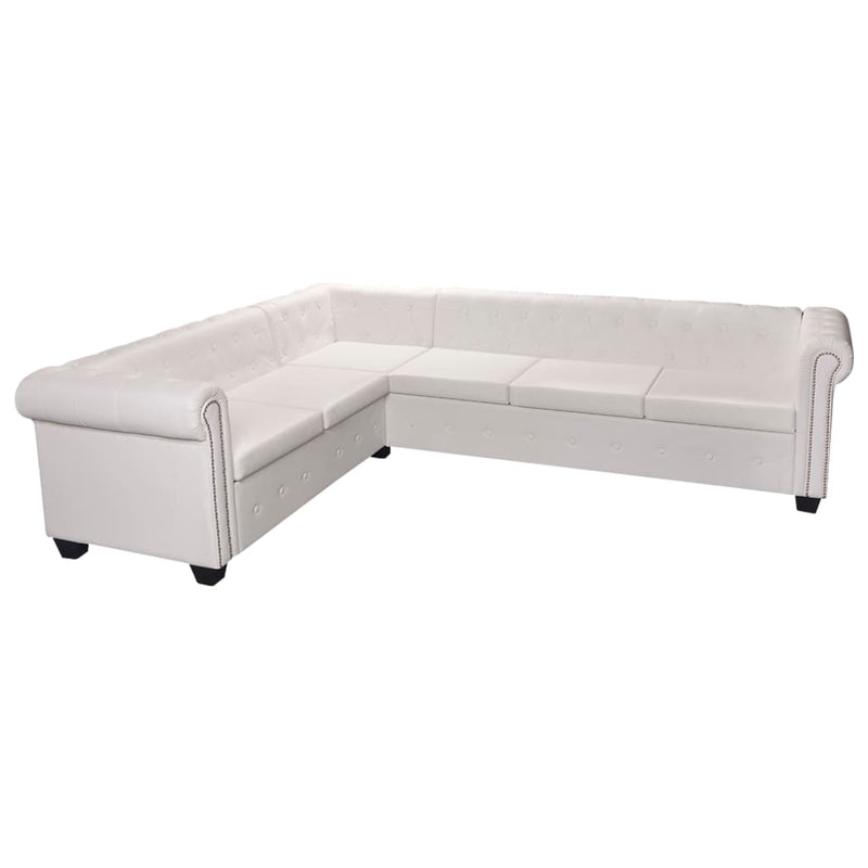 vidaXL Chesterfield Corner Sofa 6-Seater Faux Leather Couch Seat Multi Colors-1