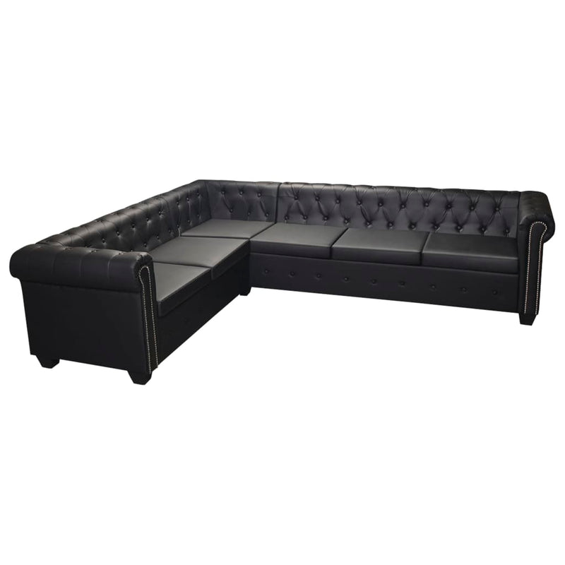 vidaXL Chesterfield Corner Sofa 6-Seater Faux Leather Couch Seat Multi Colors-4