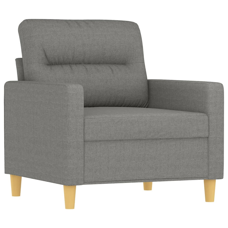 vidaXL 3 Piece Sofa Set with Throw Pillows&Cushions Dark Gray Fabric-4