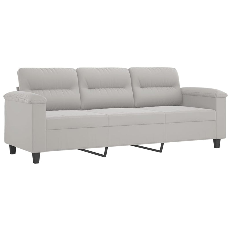 vidaXL 3 Piece Sofa Set with Pillows Dark Gray Microfiber Fabric-14