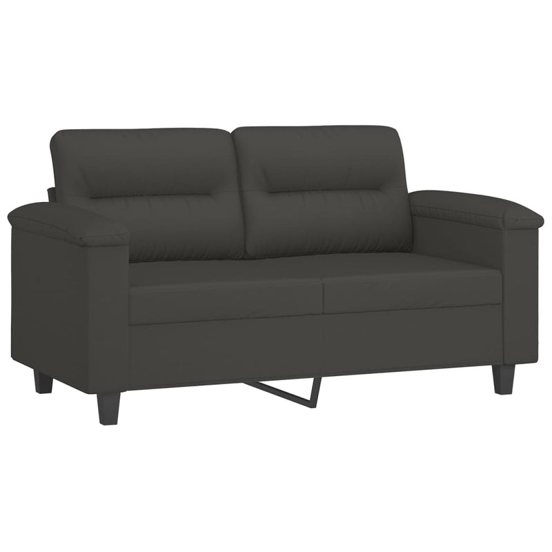vidaXL 3 Piece Sofa Set with Pillows Dark Gray Microfiber Fabric-5