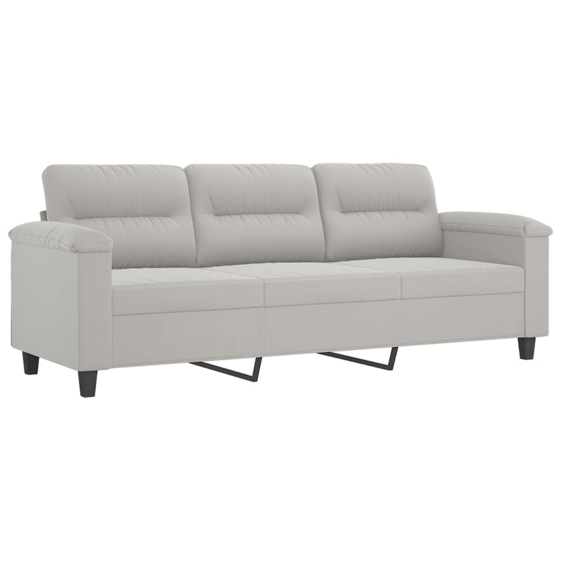 vidaXL 2 Piece Sofa Set with Pillows Dark Gray Microfiber Fabric-12