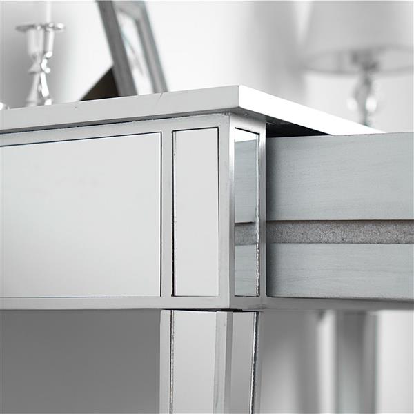 Mirrored Makeup Table Desk Vanity for Women with 2 Drawers